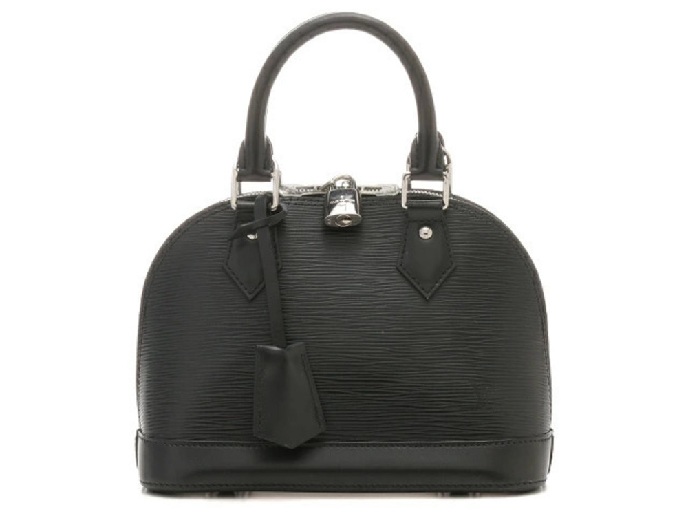 LOUIS VUITTON Alma Shoulder Bag Epi Noir Black